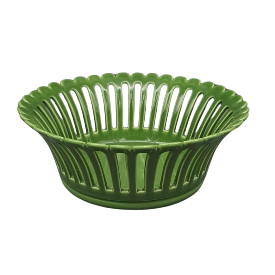 Bourg-Joly basket in Green glaze