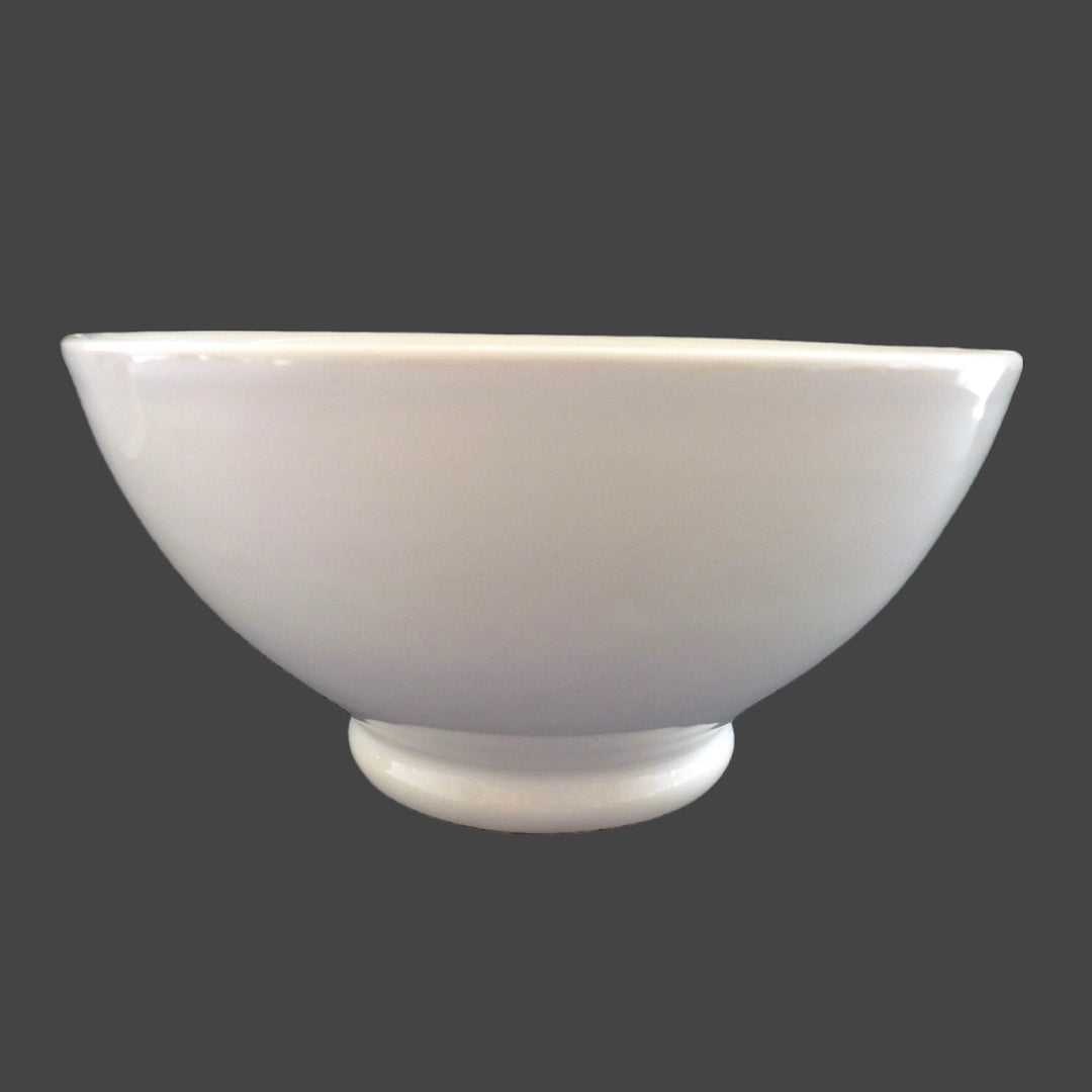 Handmade breakfast Conical bowl in white, made in France by Bourg-Joly Malicorne