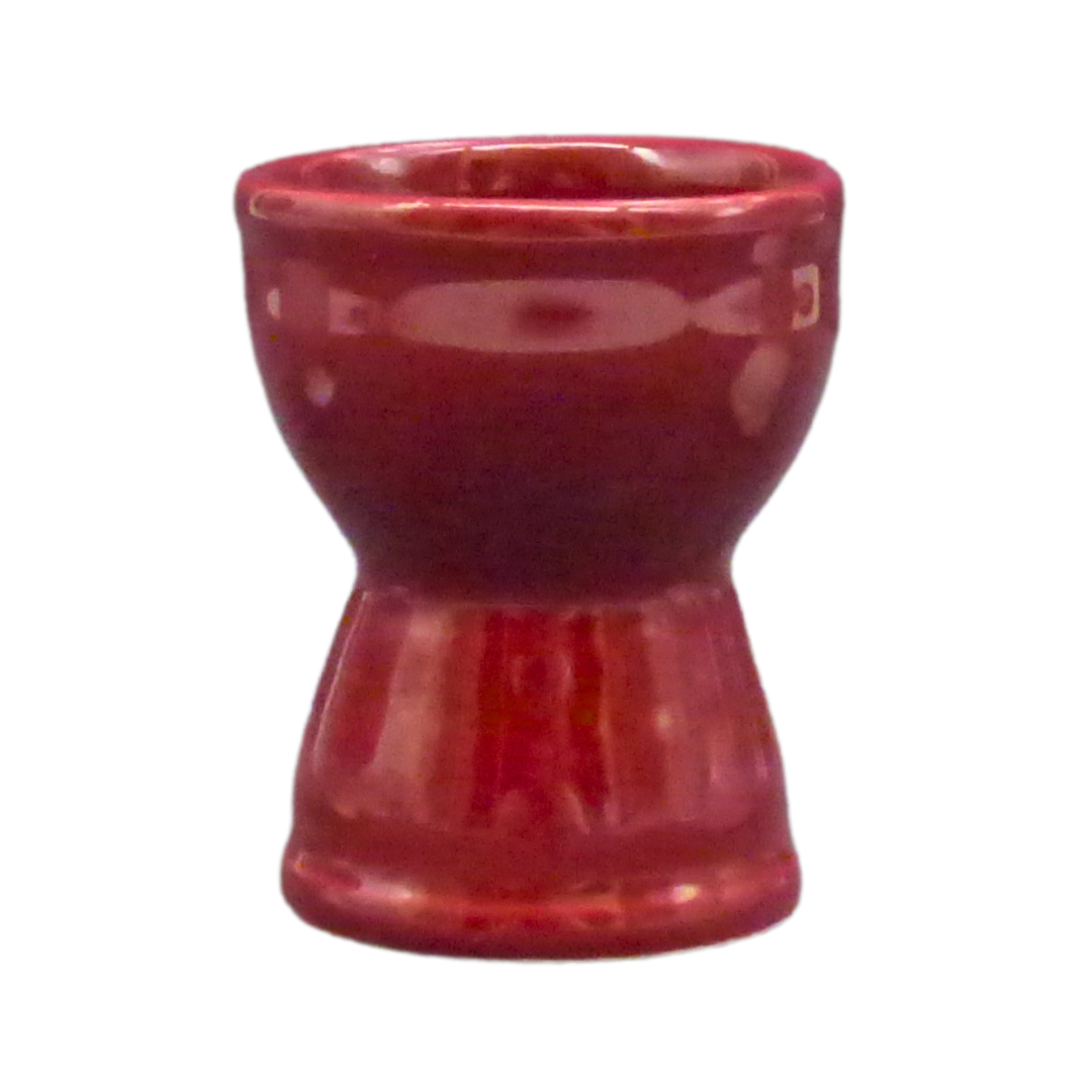 Double egg cup in burgundy glaze 