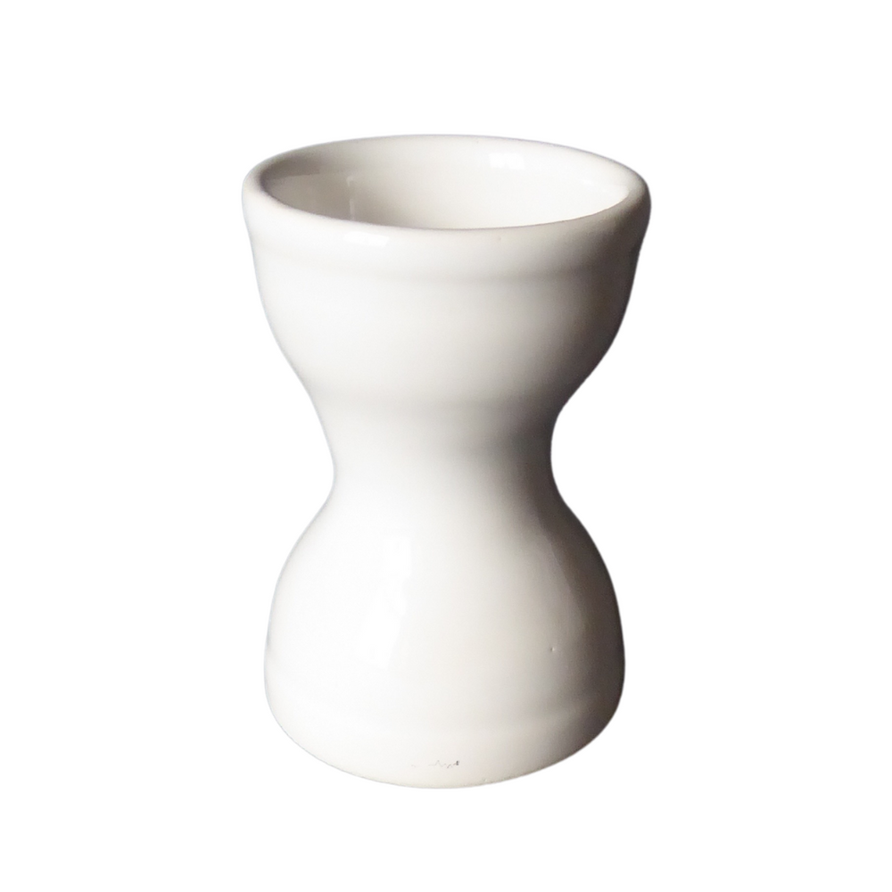 Double egg cup in white glaze