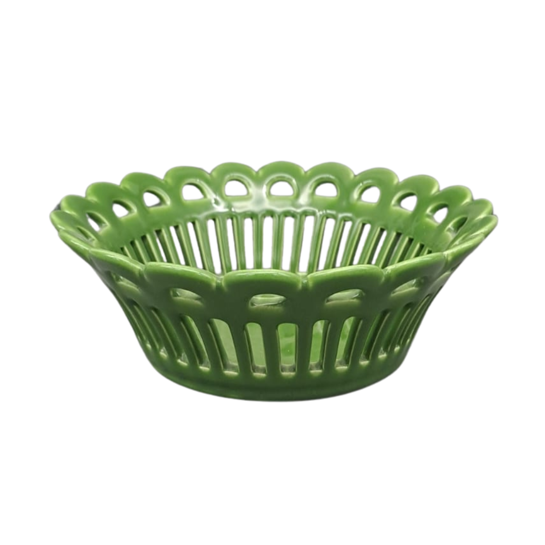 Empire Vezanne basket in Green glaze