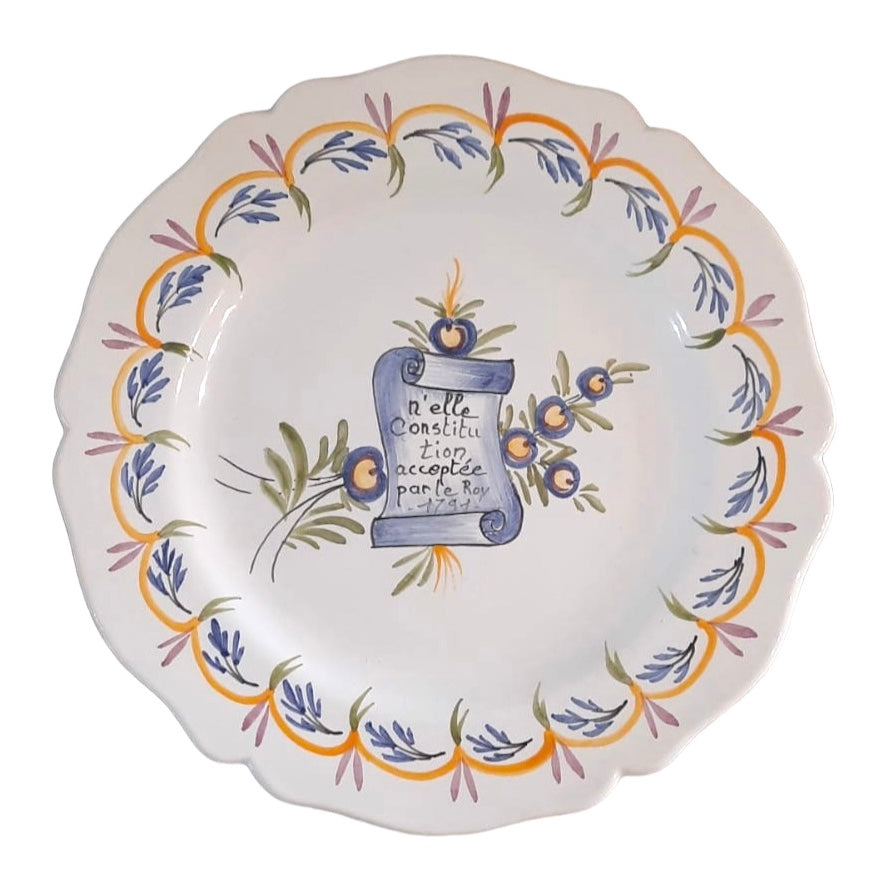 Feston Plate with Nouvelle Constitution de 1791 decoration