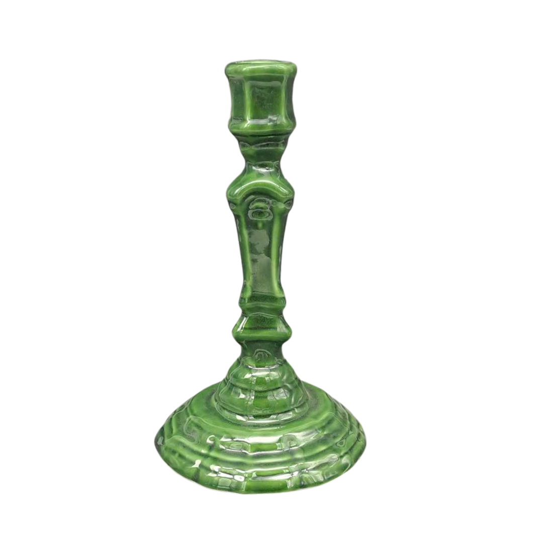 Louis XV candlestick in green glaze