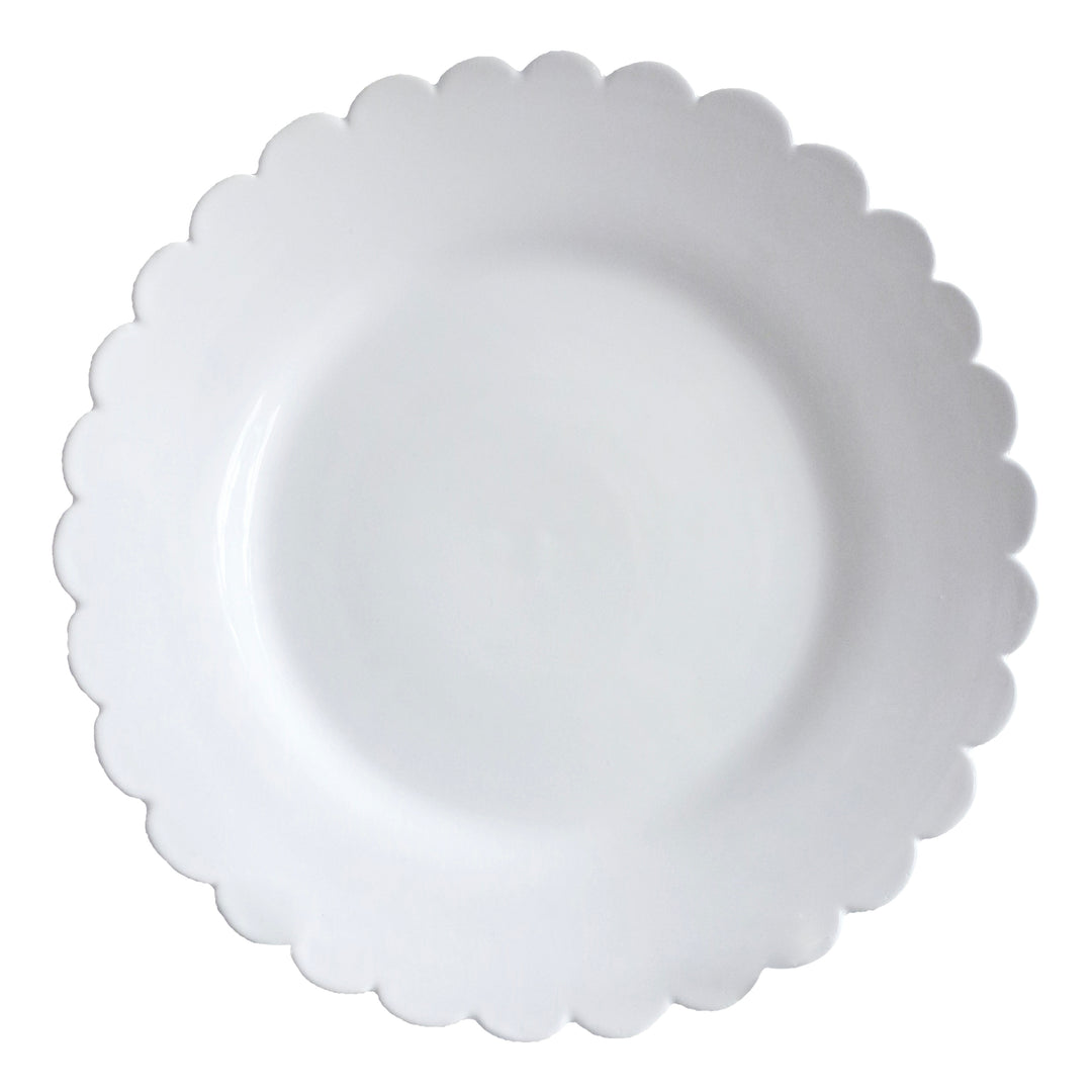 Large Scallop Chevet Pleine plate in white