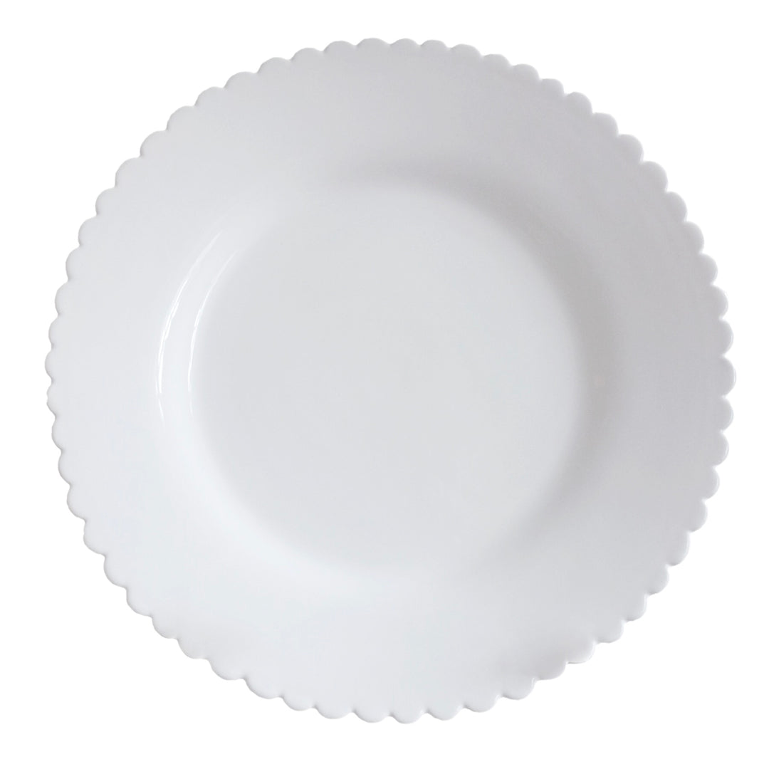 Small Scallop Bourg-Joly Pleine Plate in white